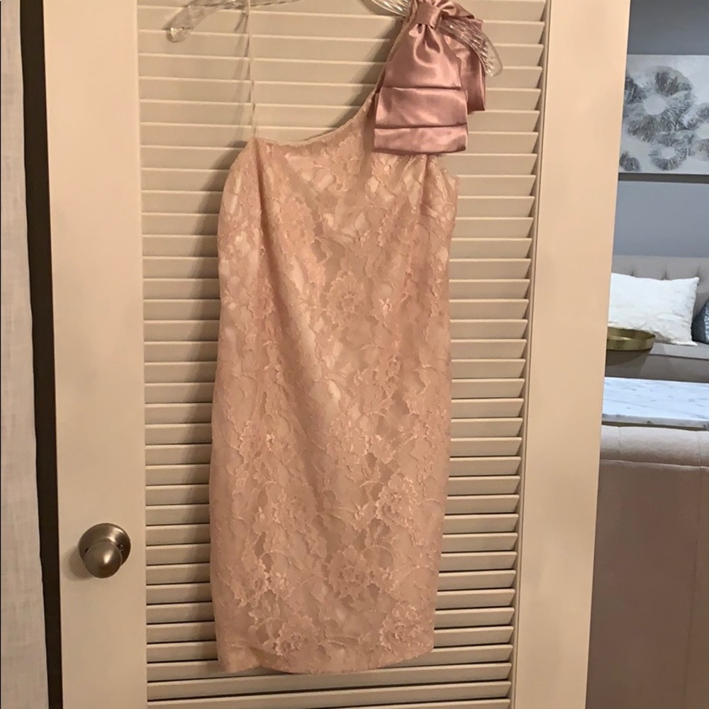 Shoulder bow detail dress